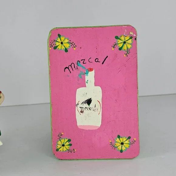 Oaxacan Folk Art Anthropomorphic Goat Man Table Mezcal Bottles Inocencio Vasquez